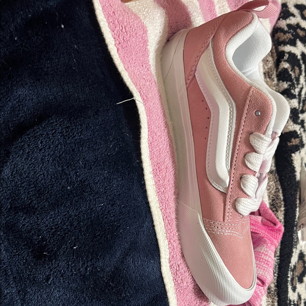 Vans Kids Pink and White Sneakers